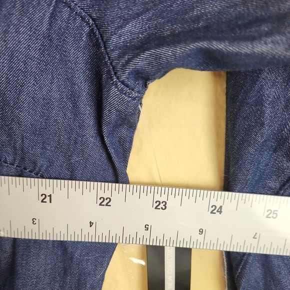 NWT‎ New Directions Womens Shirt XLarge Blue Chambray Button Down  Sleeve gem - Picture 5 of 9